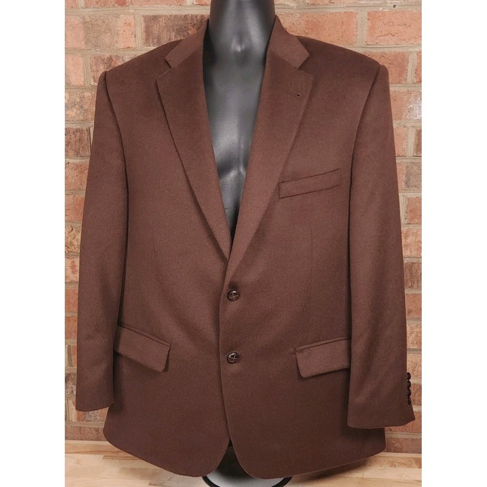 Turnbury Mens Blazer Jacket Size 44 R 100% Camel Hair Tan‎ Sport Coat Dark Brown
